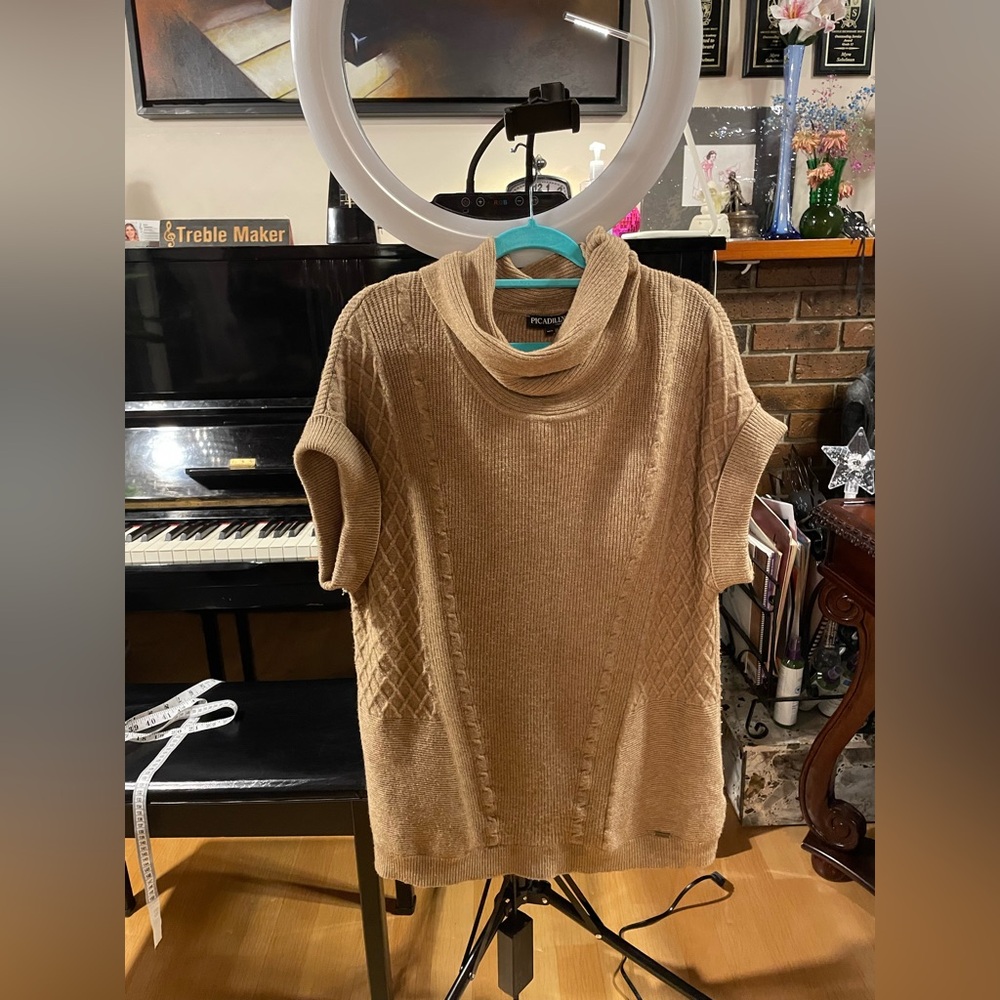 Picadilly Fashion Tan Cowl Neck Tunic